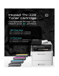 Cartuchos de Tóner iNKPAD TN229XL para Brother MFC-L3780CDW (4 Pcs) 2