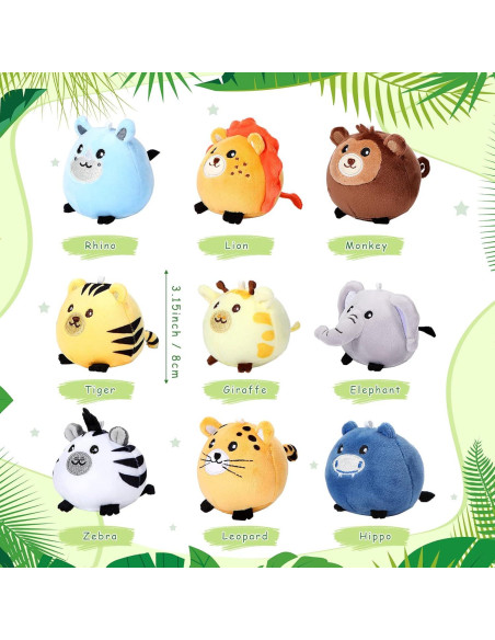 Skylety 9 Mini Animales de Peluche 8 cm para Regalos