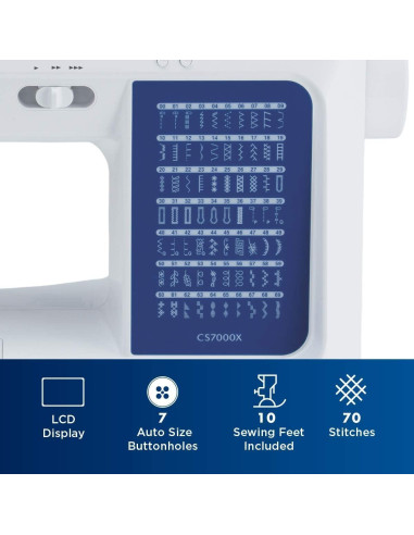Máquina de Coser Brother CS7000X con Estuche y Hilo Premium