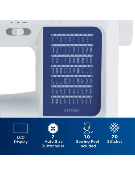 Máquina de Coser Brother CS7000X con Estuche y Hilo Premium