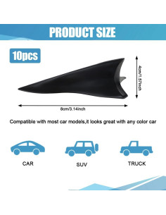 Juego de Difusores de Aleta de Tiburón RGOAANC ABS Negro 10PCS 2