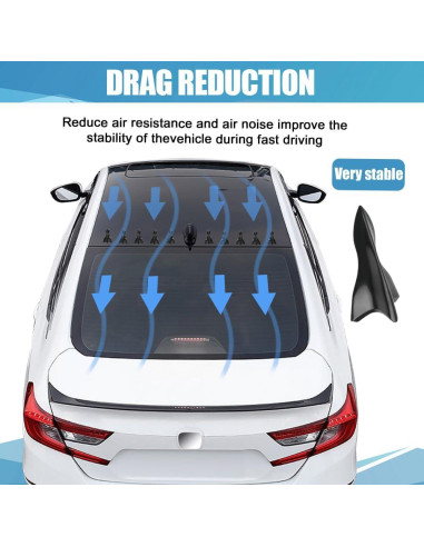 Juego de Difusores de Aleta de Tiburón RGOAANC ABS Negro 10PCS