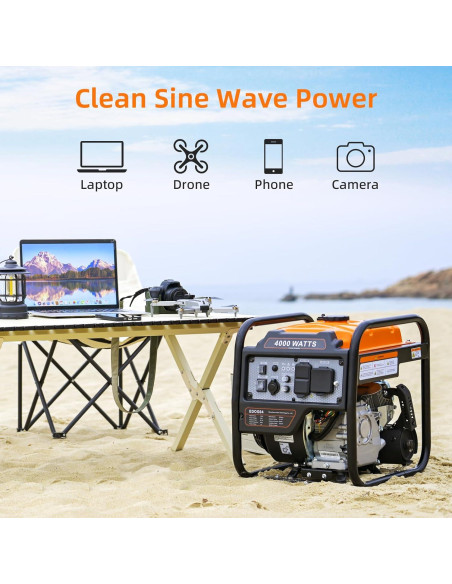 Generador Inversor Oxseryn 4000W Gas Portátil Bajo Ruido