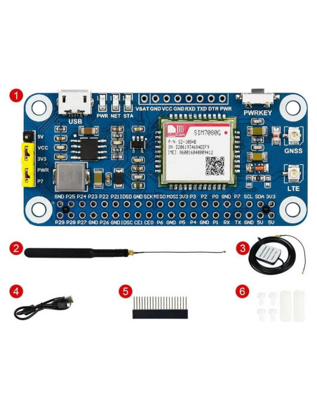 HAT de Telecomunicaciones Waveshare SIM7080G para Raspberry Pi