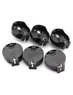 10 Soportes de Batería CR2032 DIP RuiLing - 22.1mm Negro