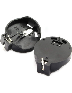 10 Soportes de Batería CR2032 DIP RuiLing - 22.1mm Negro 2