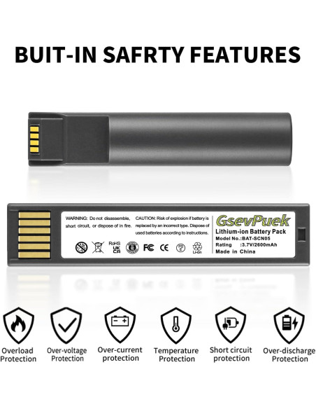 Batería de Reemplazo Honeywell BAT-SCN05 2600mAh Li-ion