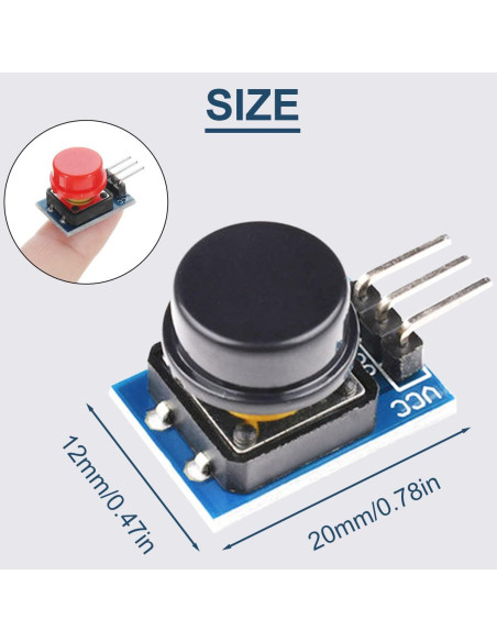 Módulo de Tecla Grande 12x12mm DAOKAI 6 Piezas 3.3V 5V