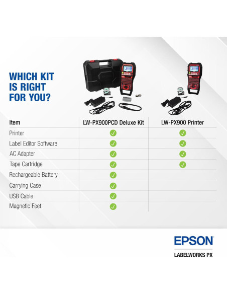 Impresora de Etiquetas Portátil Epson LABELWORKS LW-PX900PCD