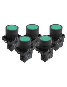 Interruptor de Botón Momentáneo Verde uxcell 600V 10A 5x22mm