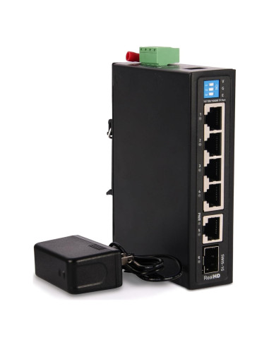 Conmutador Ethernet Industrial Real HD 6 Puertos 1000Mbps