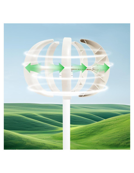 Generador de Turbina Eólica 600W 12V KAHYKLQI 5 Aspas