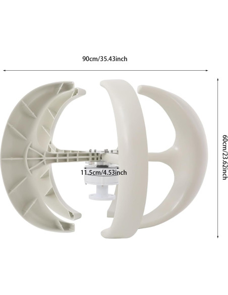 Generador de Turbina Eólica 600W 12V KAHYKLQI 5 Aspas