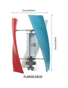 Turbina Eólica Vertical 500W QIANMOON Generador 12V 2