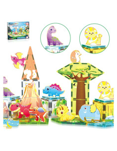 Juego de Bloques Magnéticos PicassoTiles Safari y Dinosaurios
