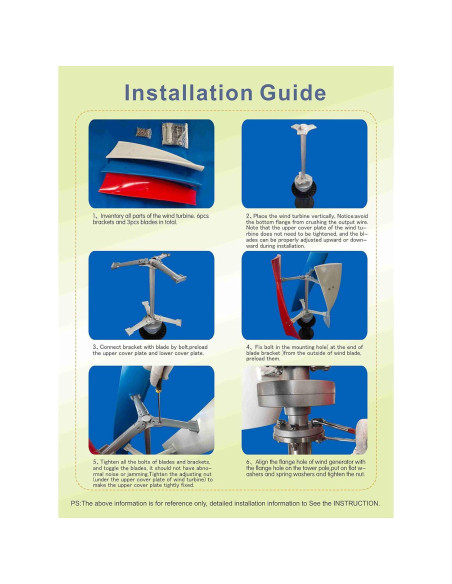 Generador de Turbina Eólica Aohuada 400W 12V/24V 3 Aspas