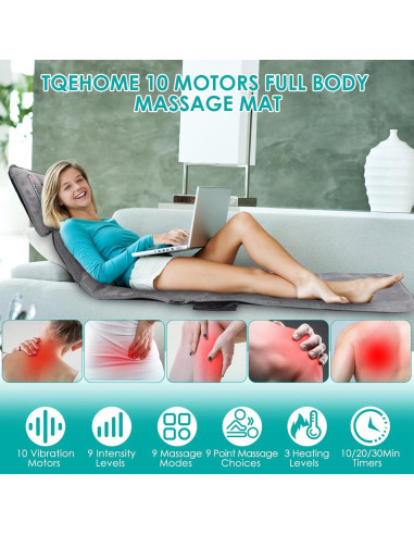 Alfombrilla de Masaje Completo TeqHome con Calor y 10 Motores