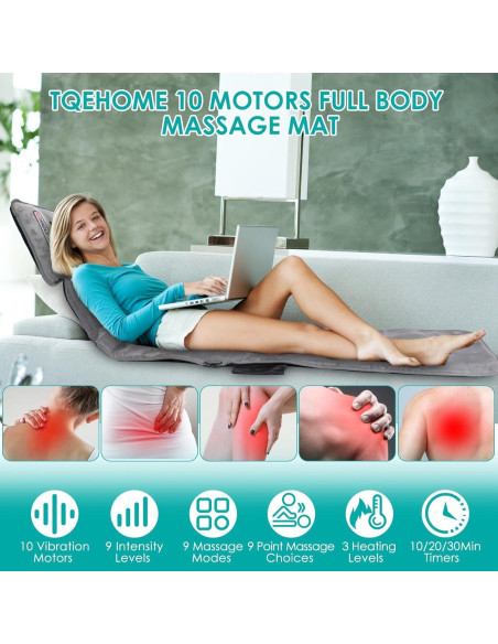 Alfombrilla de Masaje Completo TeqHome con Calor y 10 Motores