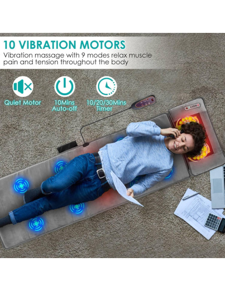 Alfombrilla de Masaje Completo TeqHome con Calor y 10 Motores