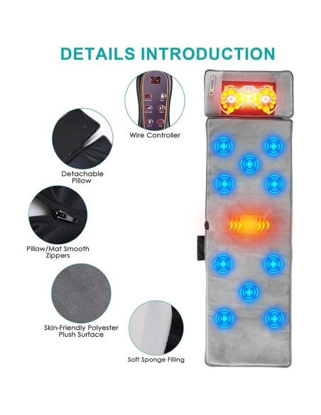 Alfombrilla de Masaje Completo TeqHome con Calor y 10 Motores