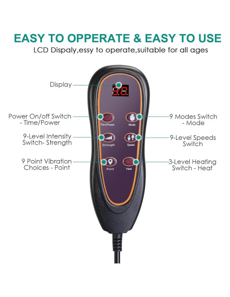 Alfombrilla de Masaje Completo TeqHome con Calor y 10 Motores