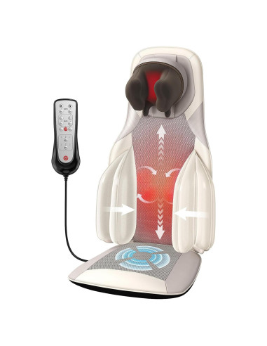 Almohadilla de Masaje Shiatsu Elite con Calor - 4D, Vibración, Compresión