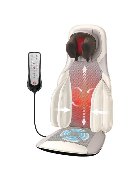 Almohadilla de Masaje Shiatsu Elite con Calor - 4D, Vibración, Compresión