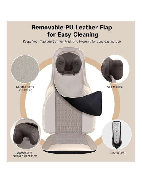 Almohadilla de Masaje Shiatsu Elite con Calor - 4D, Vibración, Compresión