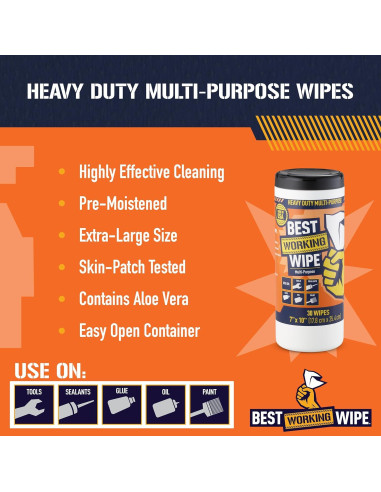 Toallitas Multiusos de Uso Pesado Orbizorb 30 Unidades 17.78x25.4cm