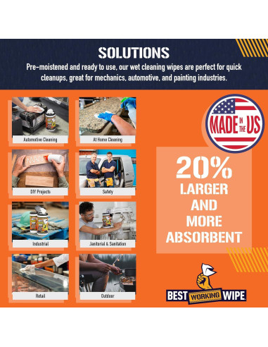 Toallitas Multiusos de Uso Pesado Orbizorb 30 Unidades 17.78x25.4cm