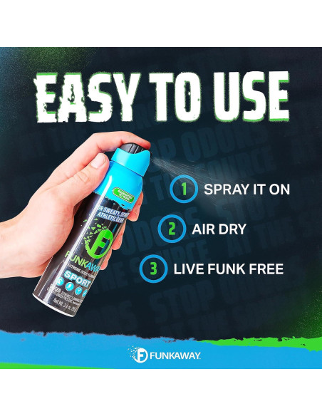 FunkAway Sport Spray Eliminador de Olores 96.39 ml - Paquete de 2