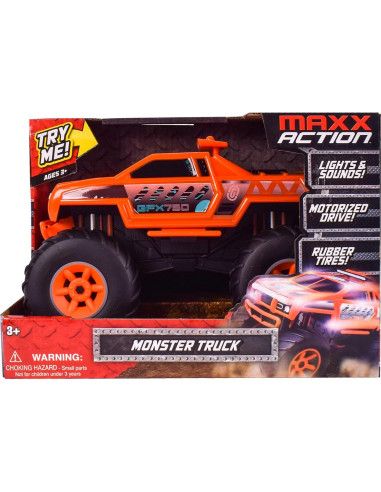 Camión Monster Naranja Motorizado con Luces y Sonidos 23cm