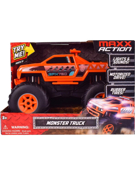 Camión Monster Naranja Motorizado con Luces y Sonidos 23cm
