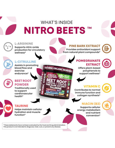 Cápsulas de Remolacha Orgánica Clean Nutra - 120 Unidades