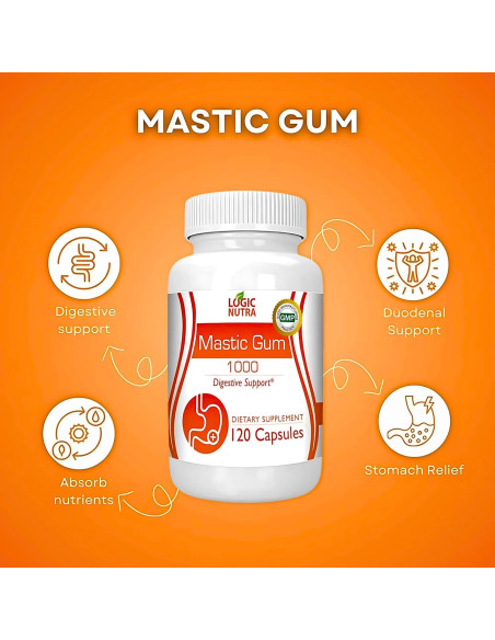 Cápsulas de Goma Mástica Logic Nutra 1000mg - 120 Unidades