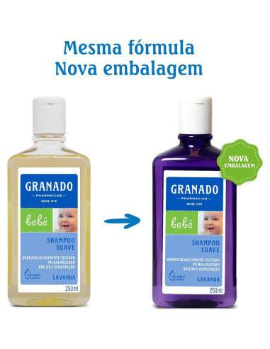 Shampoo para Bebé Granado Lavanda 250 ml - Suave y Sin Irritantes