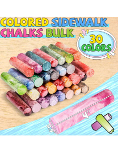 Juego de 60 Tizas Gigantes para Acera Bkpvr Multicolor 2