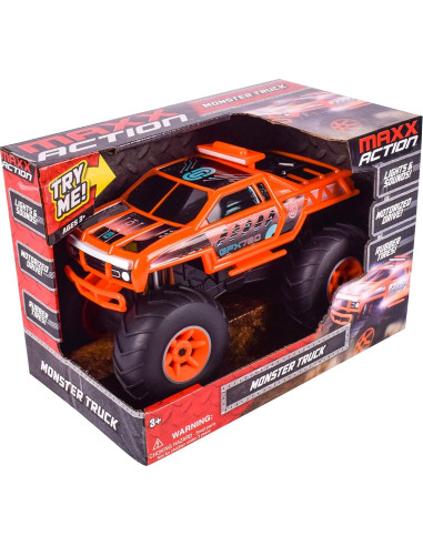 Camión Monster Naranja Motorizado con Luces y Sonidos 23cm