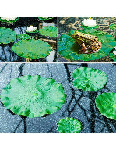 Almohadillas de Lirio Artificial FFNIU 9 Piezas para Estanques