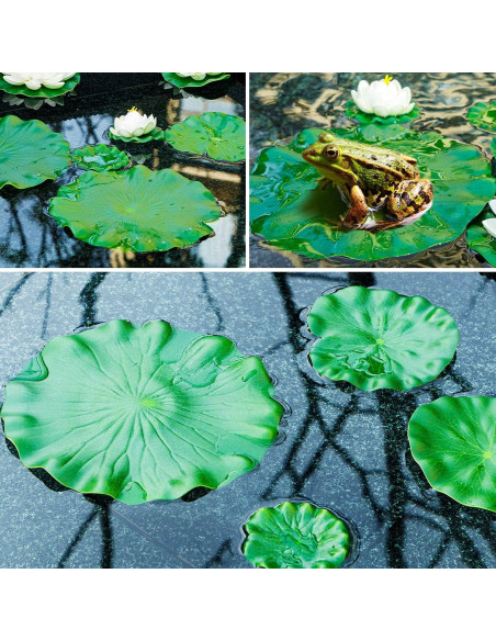 Almohadillas de Lirio Artificial FFNIU 9 Piezas para Estanques