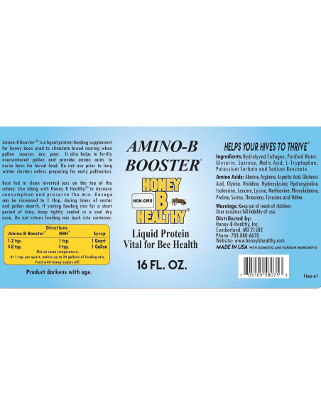 Amino-B Booster 473 ml - Proteína Líquida para Abejas