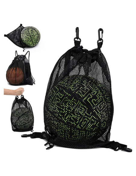 Bolsa de Deporte KAEGREEL Malla Negra 44x39 cm para Gimnasio