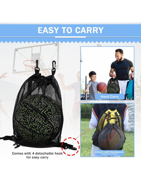 Bolsa de Deporte KAEGREEL Malla Negra 44x39 cm para Gimnasio