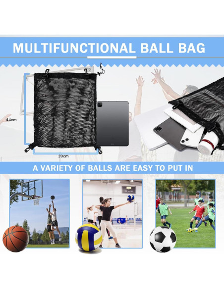 Bolsa de Deporte KAEGREEL Malla Negra 44x39 cm para Gimnasio