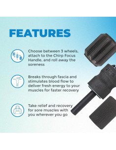 Rodillo Muscular 3-en-1 Chirp - Masajeador Personalizable 39x10x10 cm 2
