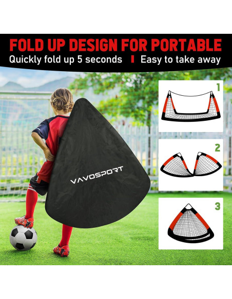 Porterías de Fútbol VAVOSPORT 4x3 para Niños - Set Completo