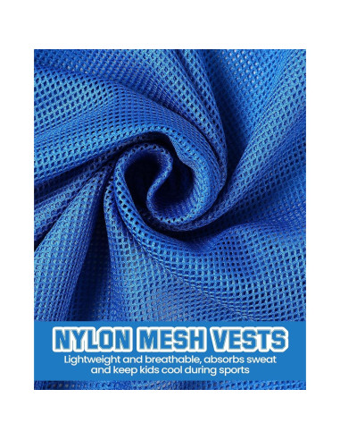 36 Chalecos de Entrenamiento para Adultos y Jóvenes - Rojo y Azul