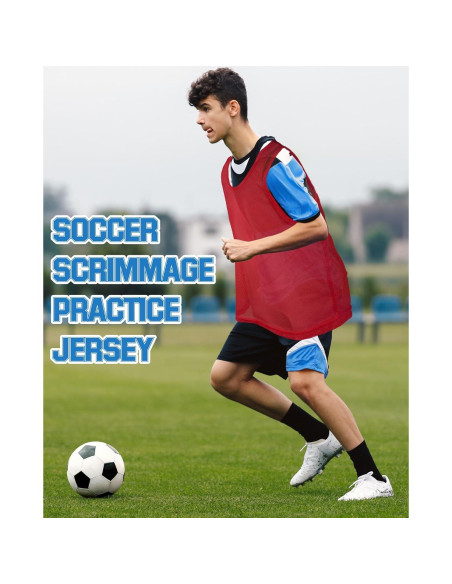 36 Chalecos de Entrenamiento para Adultos y Jóvenes - Rojo y Azul