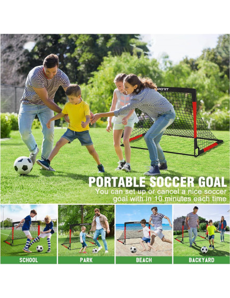 Porterías de Fútbol VAVOSPORT 4x3 para Niños - Set Completo