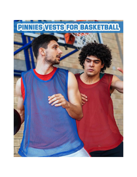 36 Chalecos de Entrenamiento para Adultos y Jóvenes - Rojo y Azul